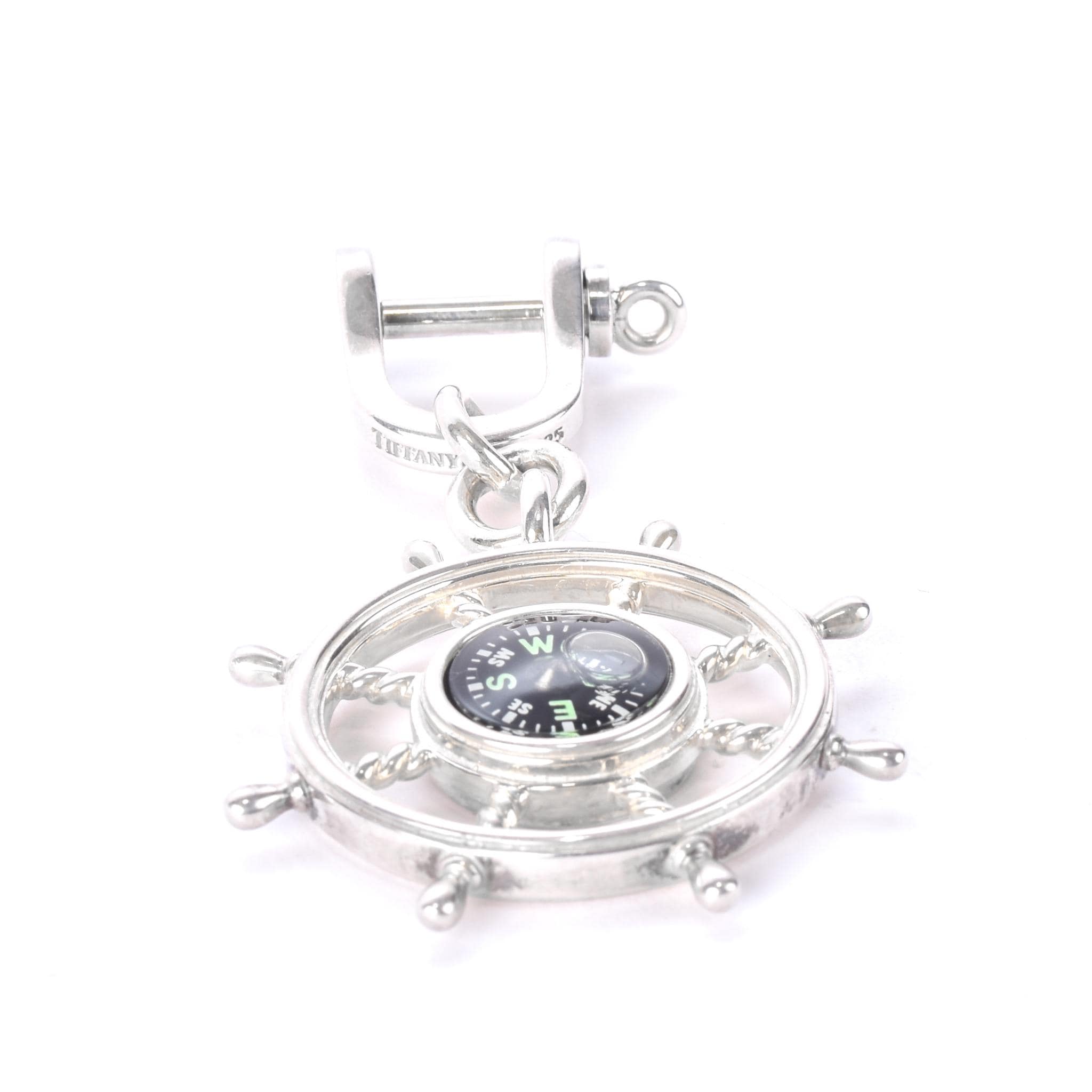 Vintage Tiffany & Co. Sterling Silver Nautical Compass Keychain