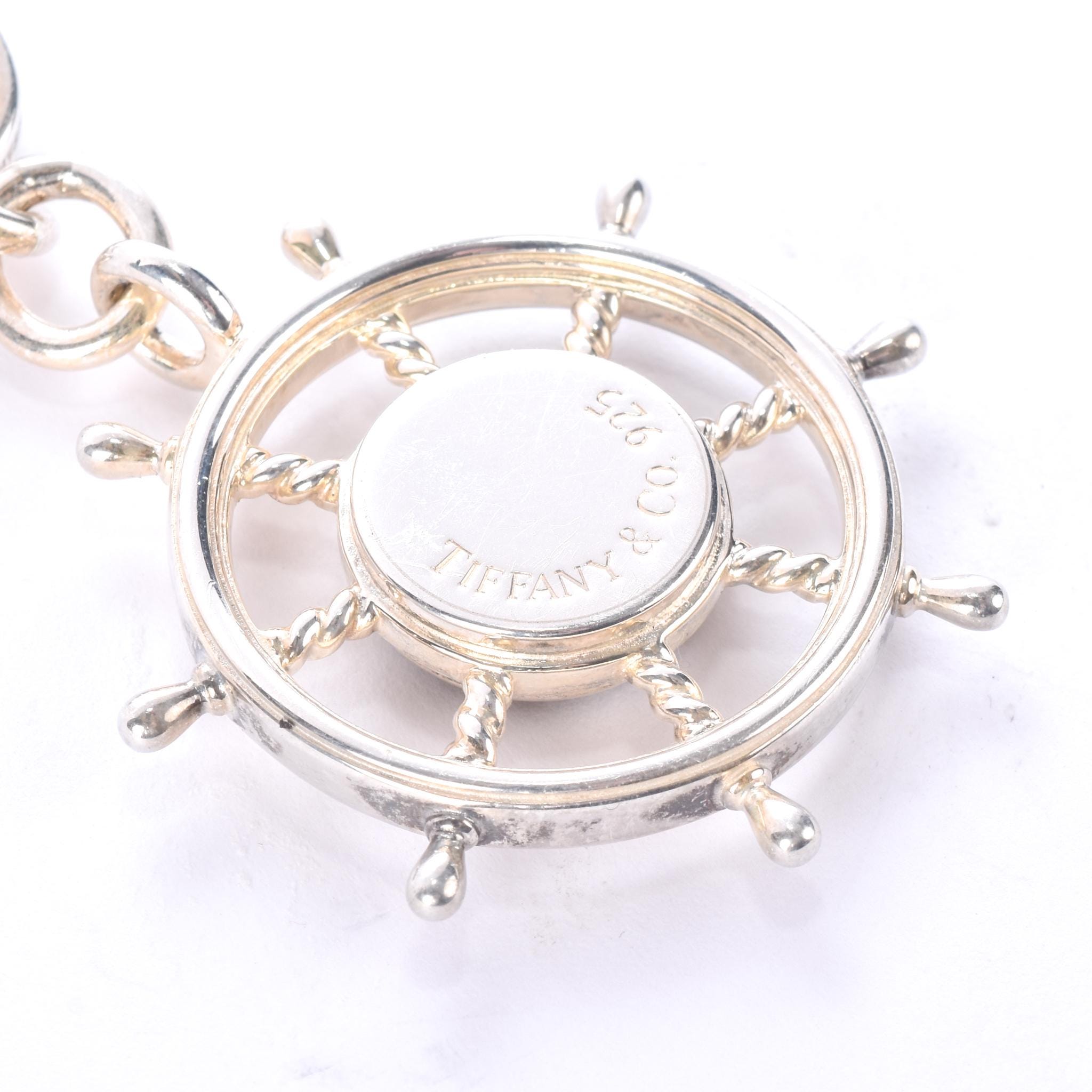 Vintage Tiffany & Co. Sterling Silver Nautical Compass Keychain