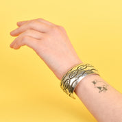 Signed Navajo Sterling Silver Stamped Cuff Bracelet