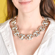 Sterling Silver Puffy X-Link Chain Link Necklace