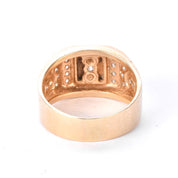 14K Gold and Cubic Zirconia Men's Statement Ring