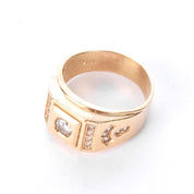 14K Gold and Cubic Zirconia Men's Statement Ring