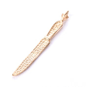 14K Gold Etched Knife Pendant