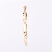 14K Gold Etched Knife Pendant