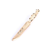 14K Gold Etched Knife Pendant