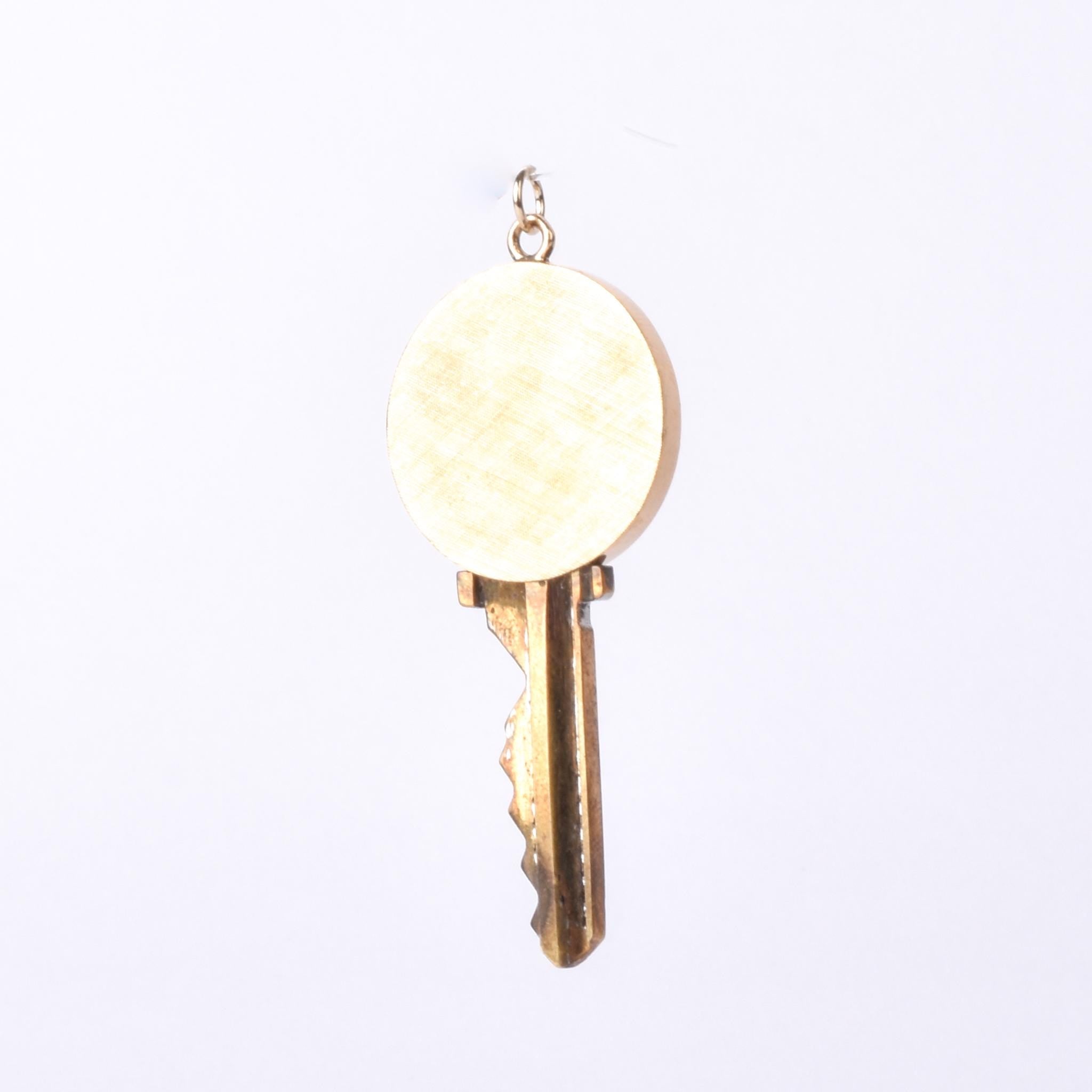 House Key Pendant with 14K Gold Medallion
