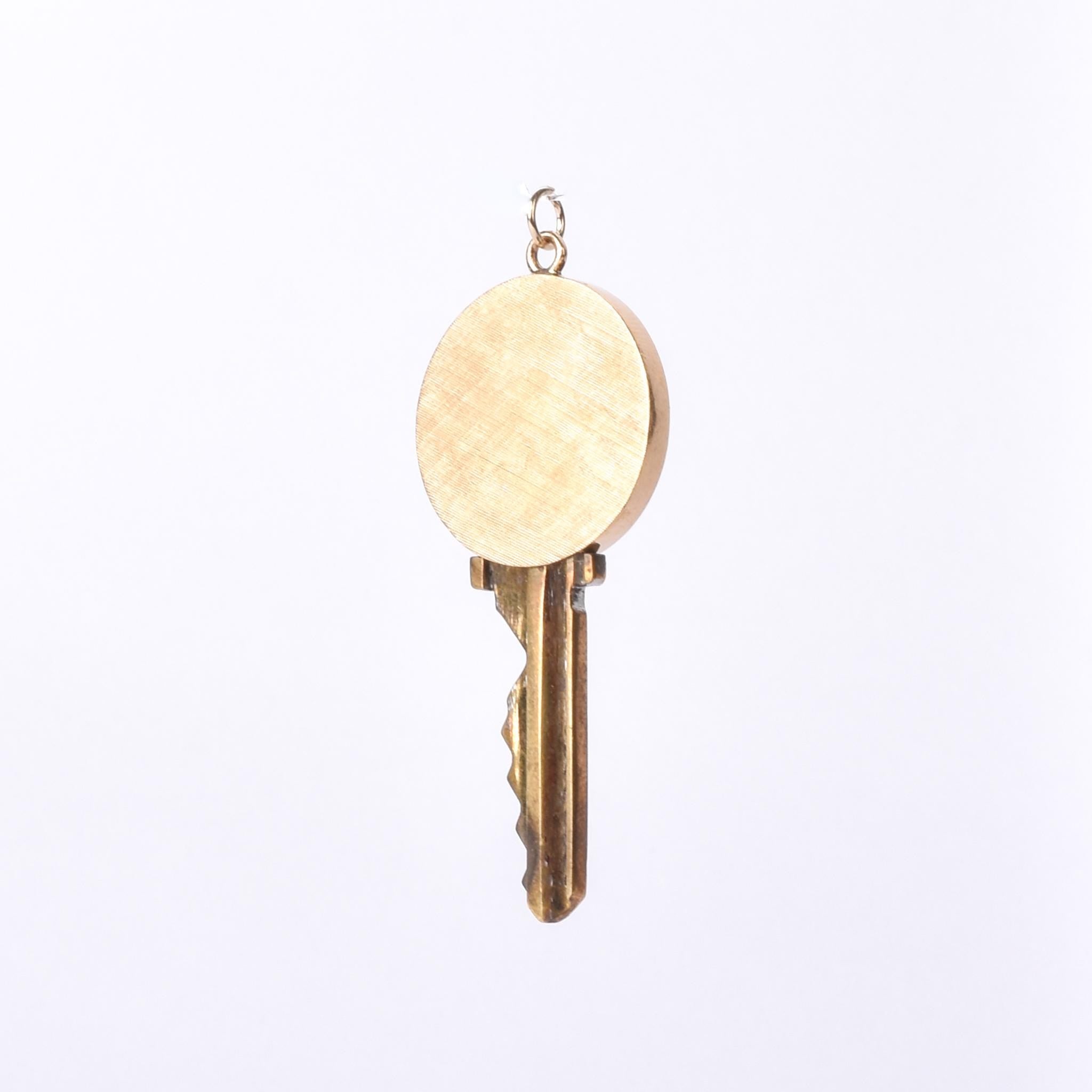 House Key Pendant with 14K Gold Medallion
