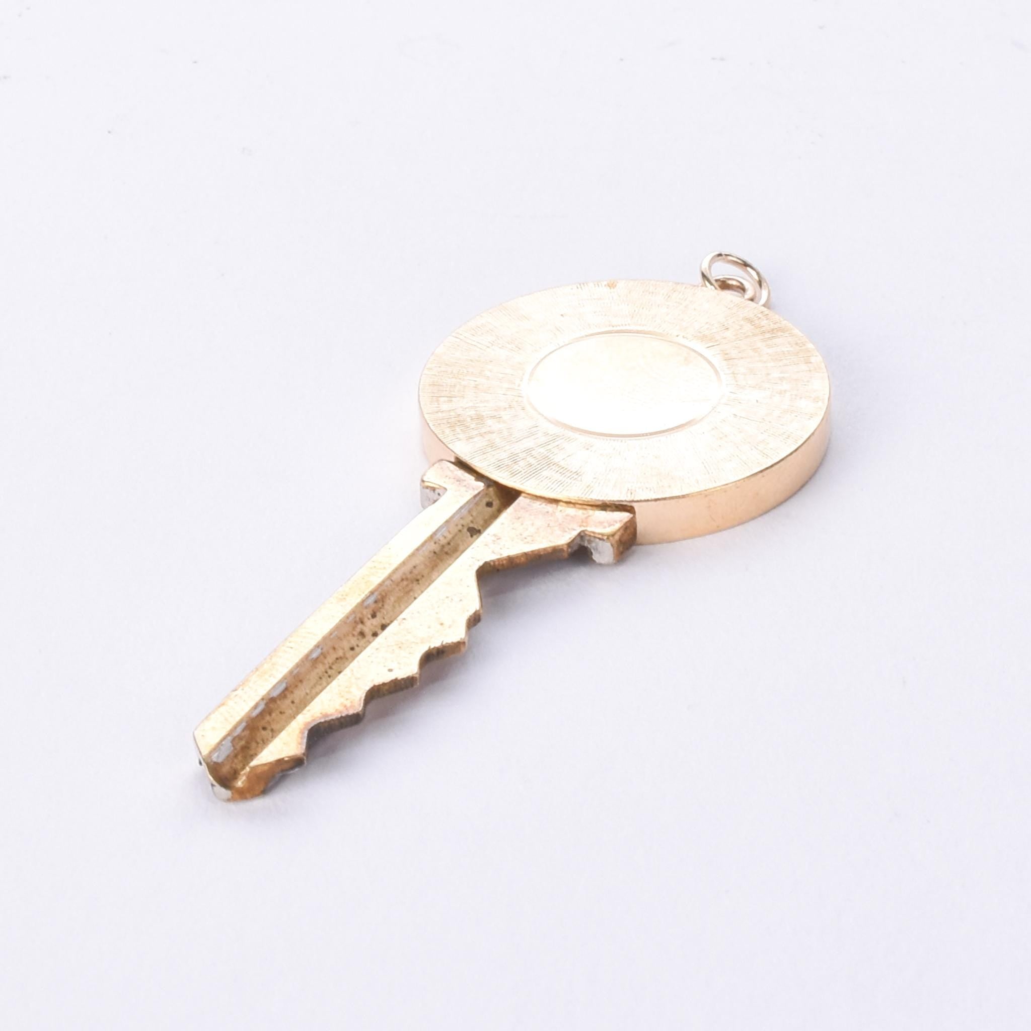 House Key Pendant with 14K Gold Medallion