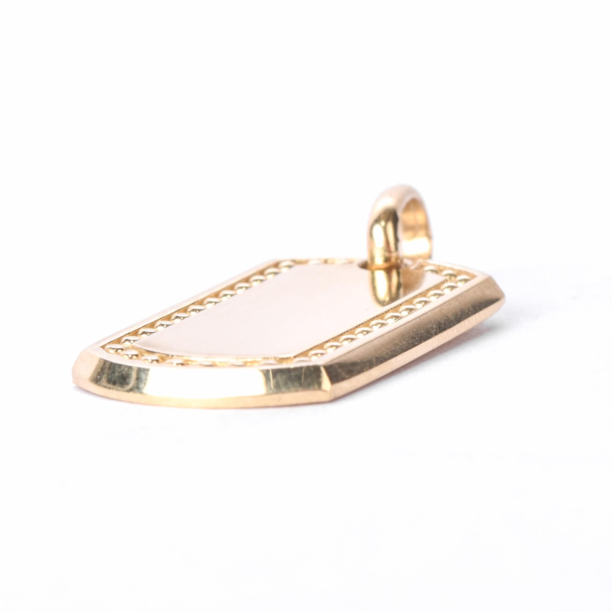 10K Gold Dog Tag Pendant