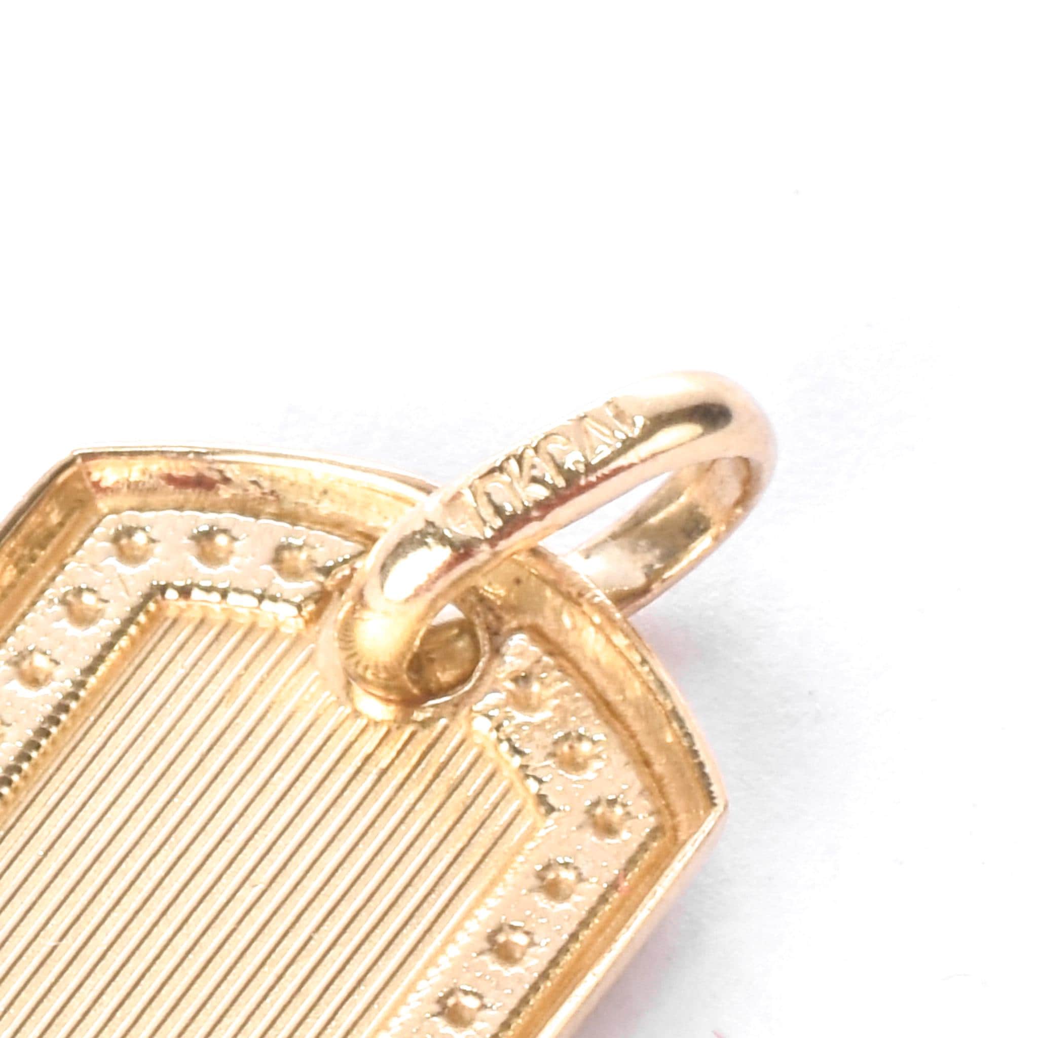 10K Gold Dog Tag Pendant