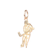 14K Gold Hockey Player Charm