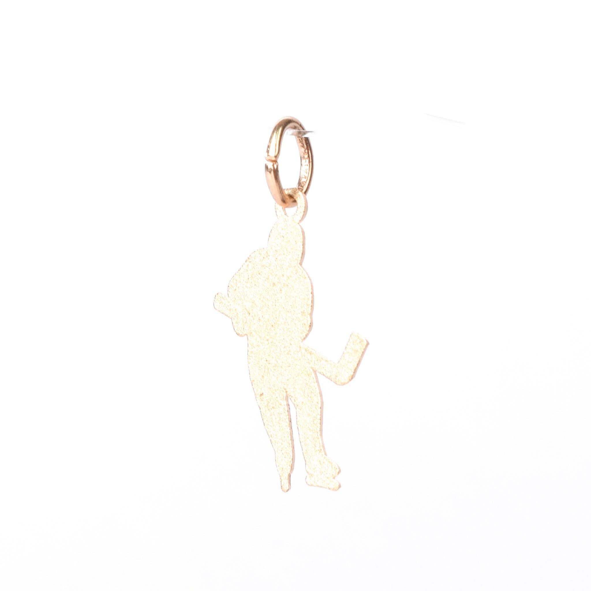 14K Gold Hockey Player Charm