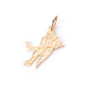 14K Gold Hockey Player Charm