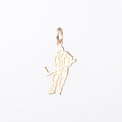 14K Gold Hockey Player Charm