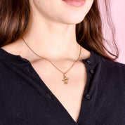 14K Gold Hockey Player Charm