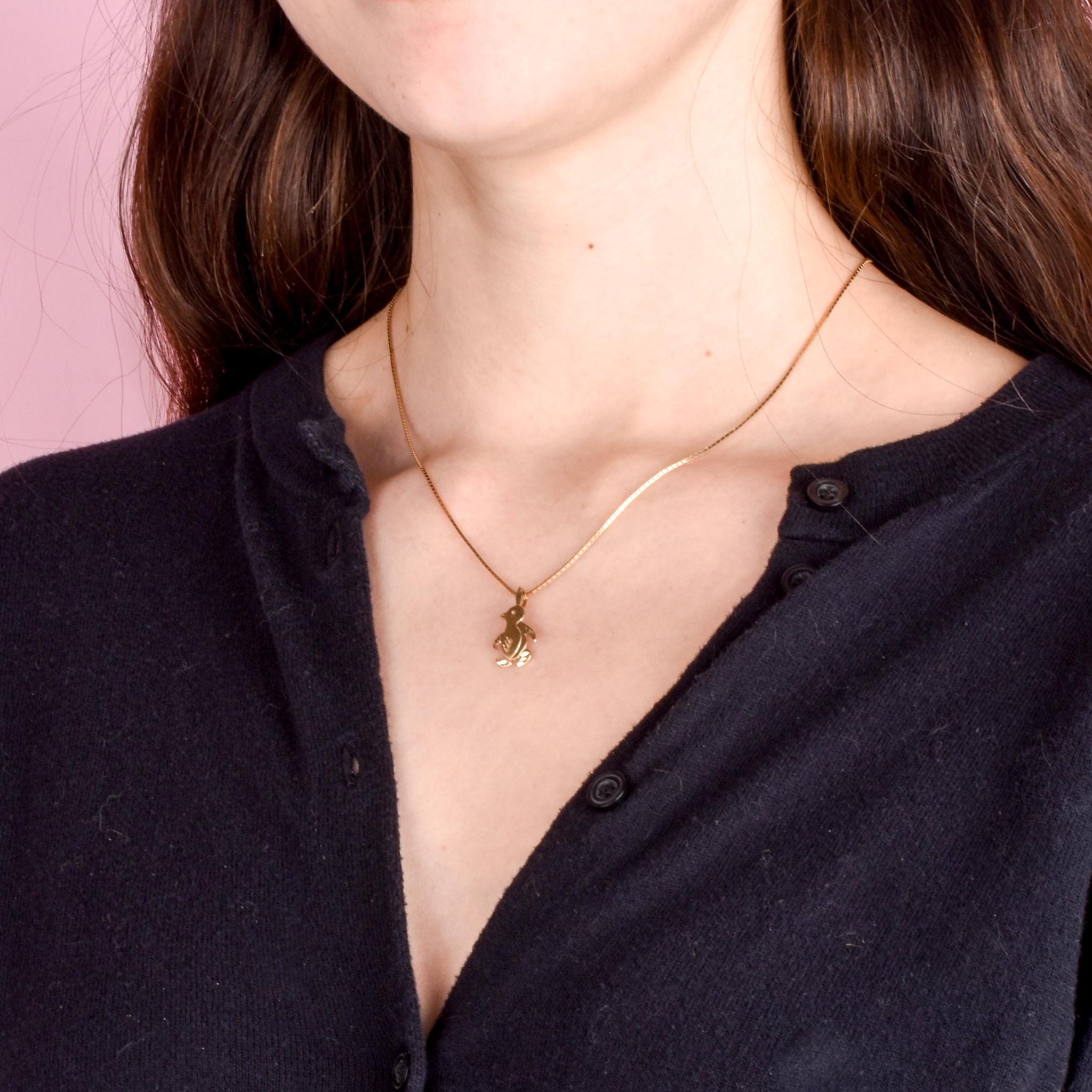 14K Gold Baby Penguin Charm