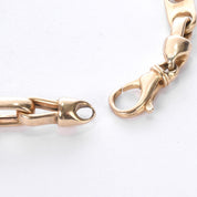 10K Two-Tone Gold Paperclip and Barrel Spring Link Bracelet