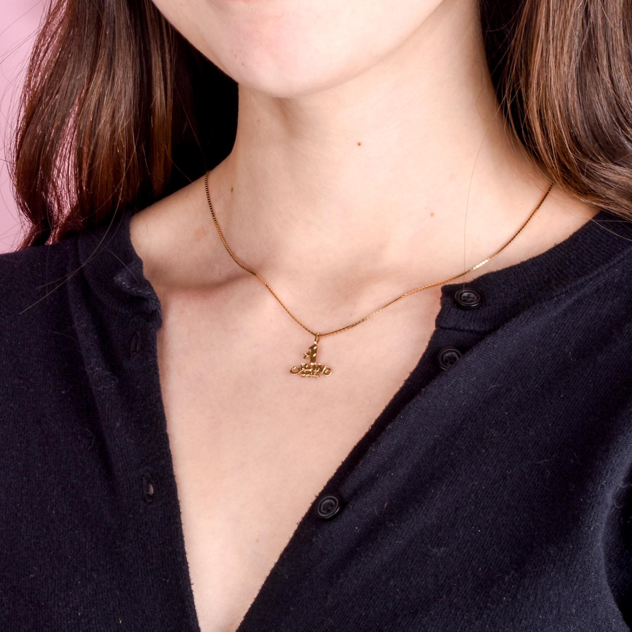 14K Gold "#1 Grandma" Charm