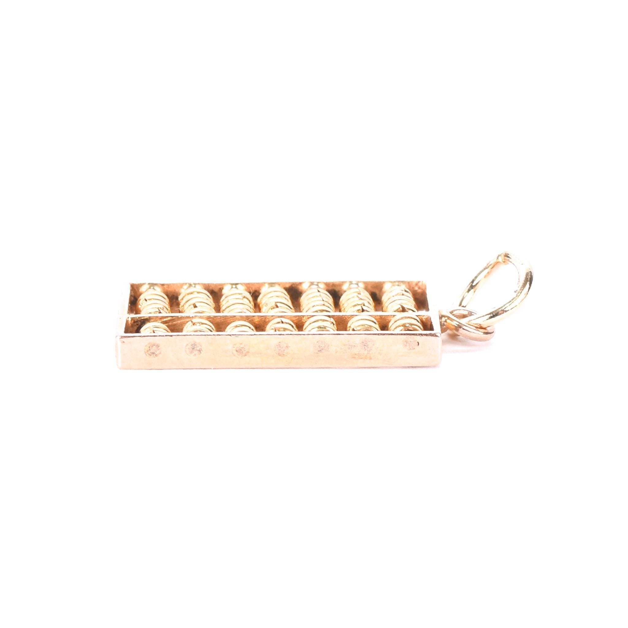 14K Gold Movable Abacus Pendant/Charm
