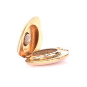 Antique 10K Gold Heart-Shaped Locket with Star-Set Seed Pearl