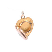 Antique 10K Gold Heart-Shaped Locket with Star-Set Seed Pearl
