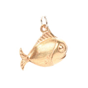 18K Gold Smiling Fish Pendant/Charm