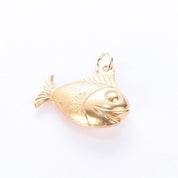 18K Gold Smiling Fish Pendant/Charm