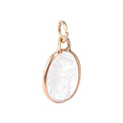 14K Gold & Carved Quartz Scarab Pendant