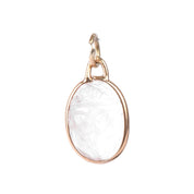 14K Gold & Carved Quartz Scarab Pendant