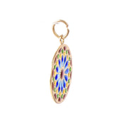 18K Gold French Plique A Jour Enamel Window Pendant