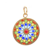 18K Gold French Plique A Jour Enamel Window Pendant