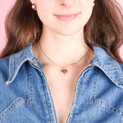 Antique 10K Gold Heart-Shaped Locket with Star-Set Seed Pearl