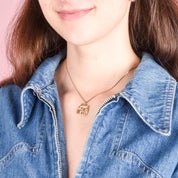 14K Gold Two-Piece Comedy & Drama Theatre Mask Pendant