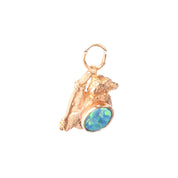 10K Gold Koala Pendant/Charm with Bright Blue Australian Opal