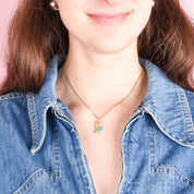 10K Gold Koala Pendant/Charm with Bright Blue Australian Opal