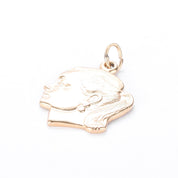 14K Gold Girl with Ponytail Profile Pendant