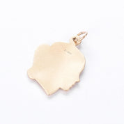 14K Gold Girl with Ponytail Profile Pendant