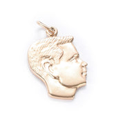14K Gold Young Boy Profile Pendant