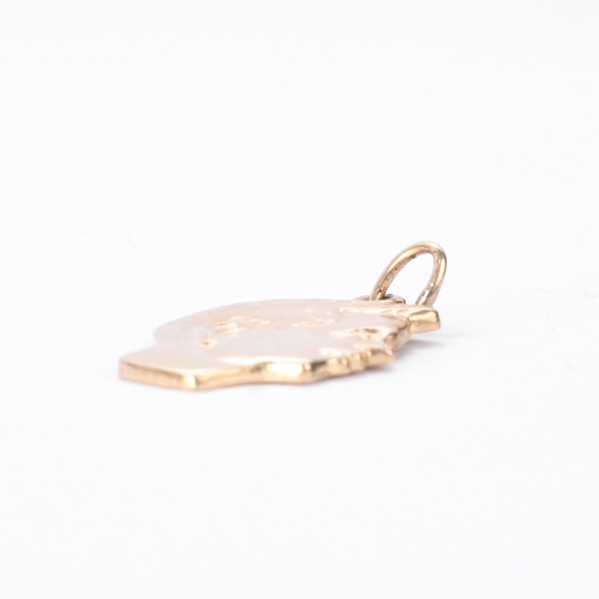 14K Gold Young Boy Profile Pendant
