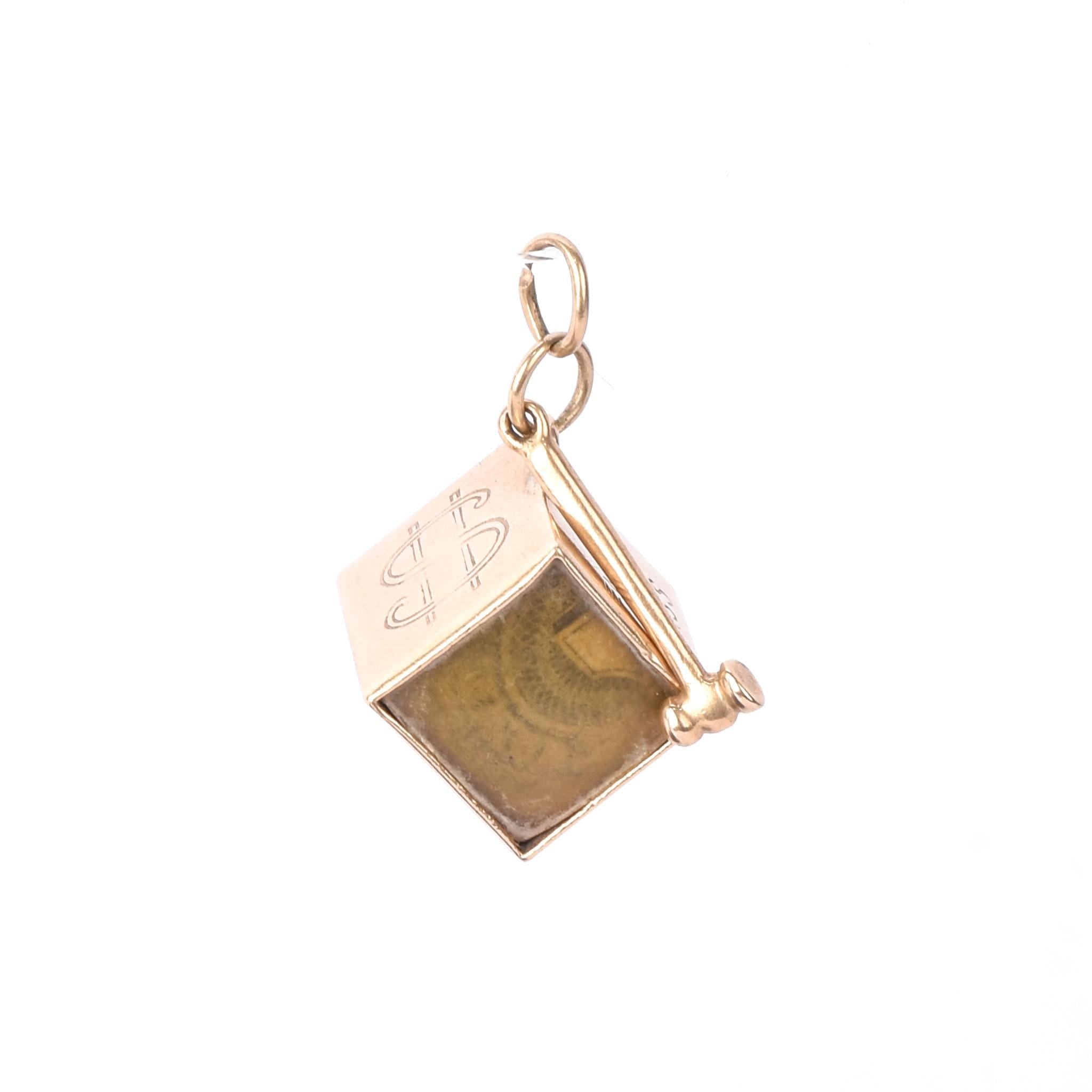 14K Gold "Mad Money" Emergency Dollar with Hammer Pendant