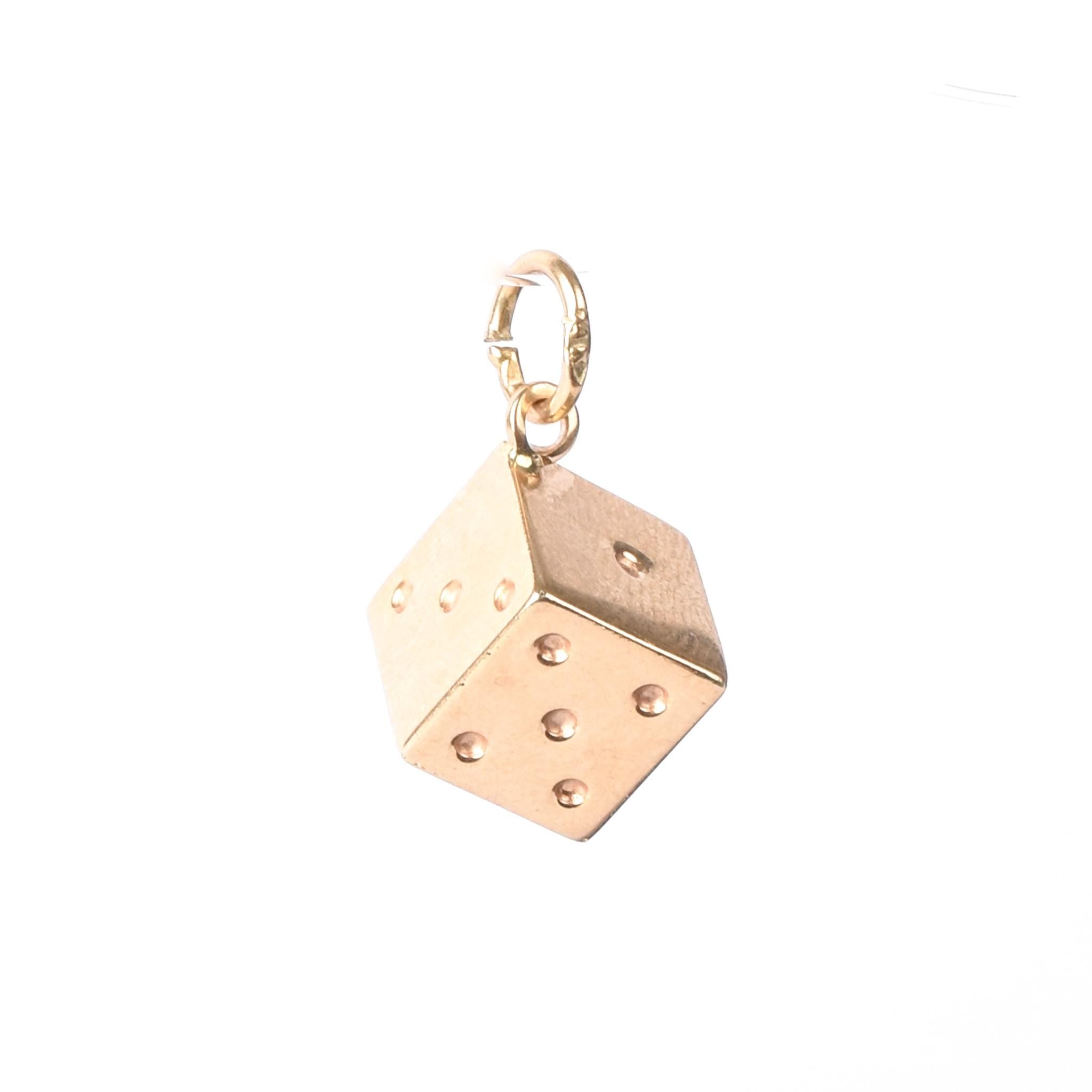 14K Gold Dice Pendant/Charm