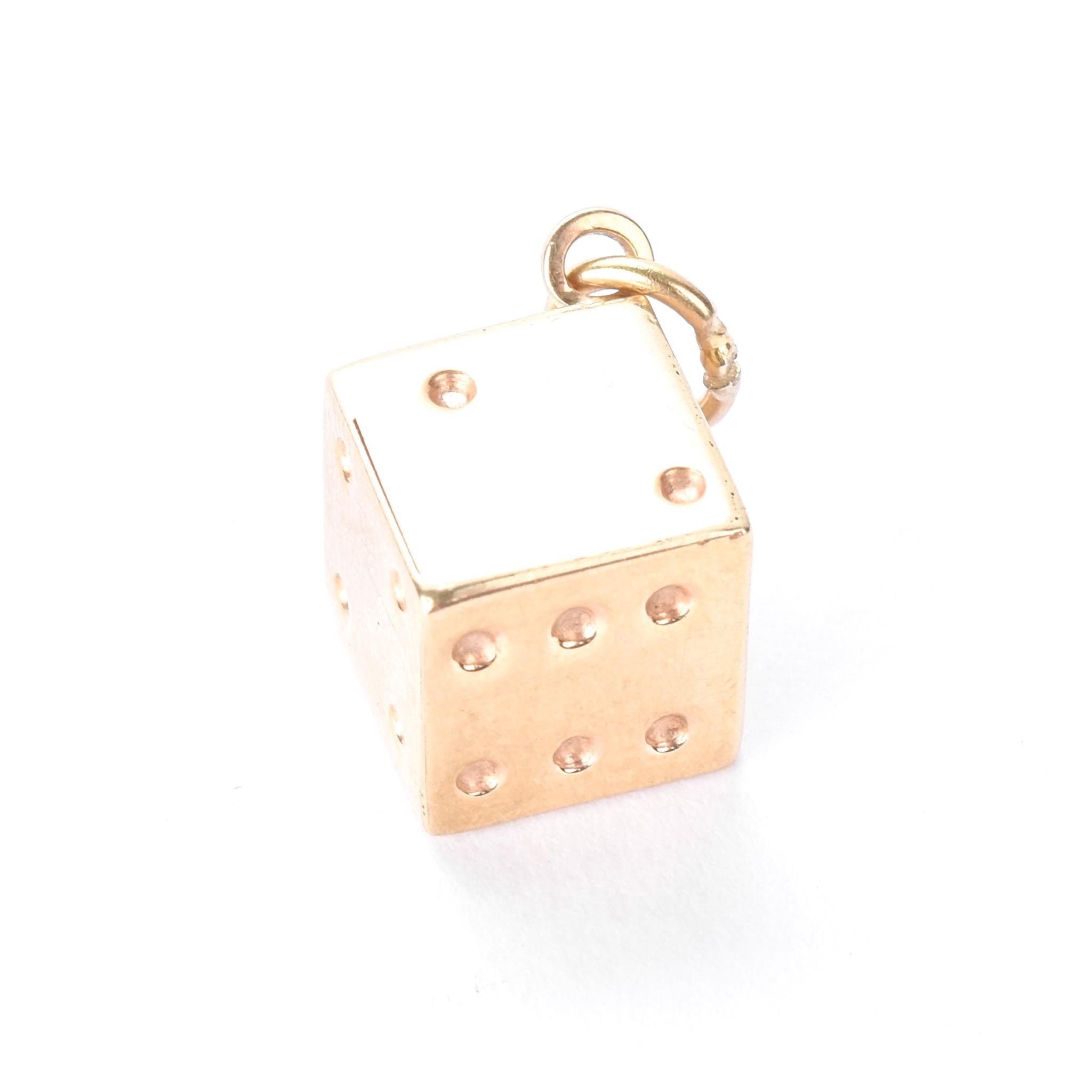 14K Gold Dice Pendant/Charm