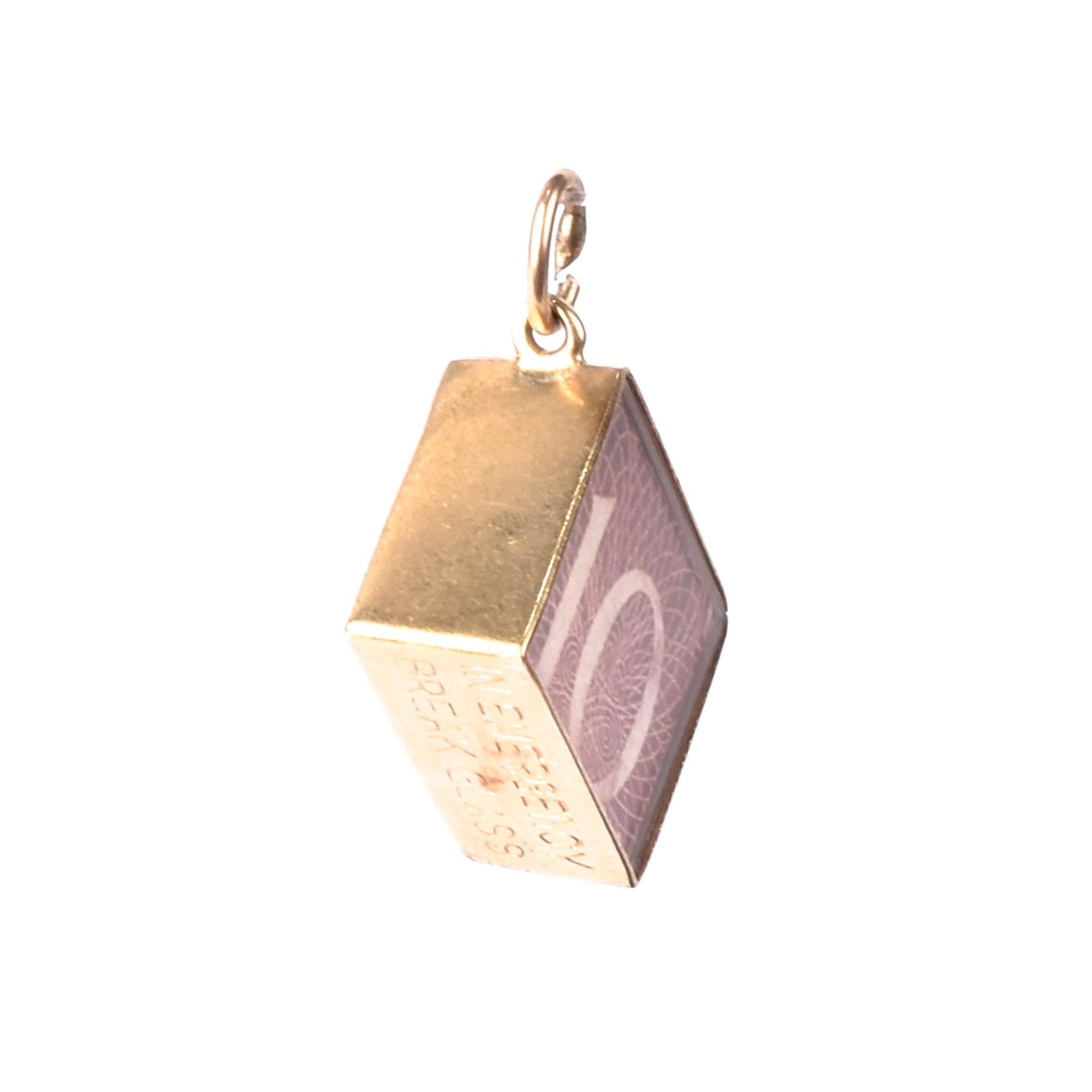 9K Gold 10 Shilling Emergency Dollar Pendant