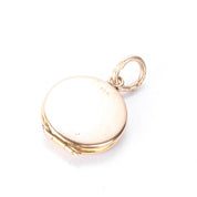 10K Gold Miniature Sun-Etched Locket Charm