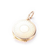 10K Gold Miniature Sun-Etched Locket Charm