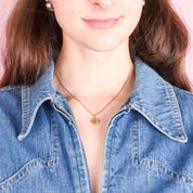 10K Gold Miniature Sun-Etched Locket Charm