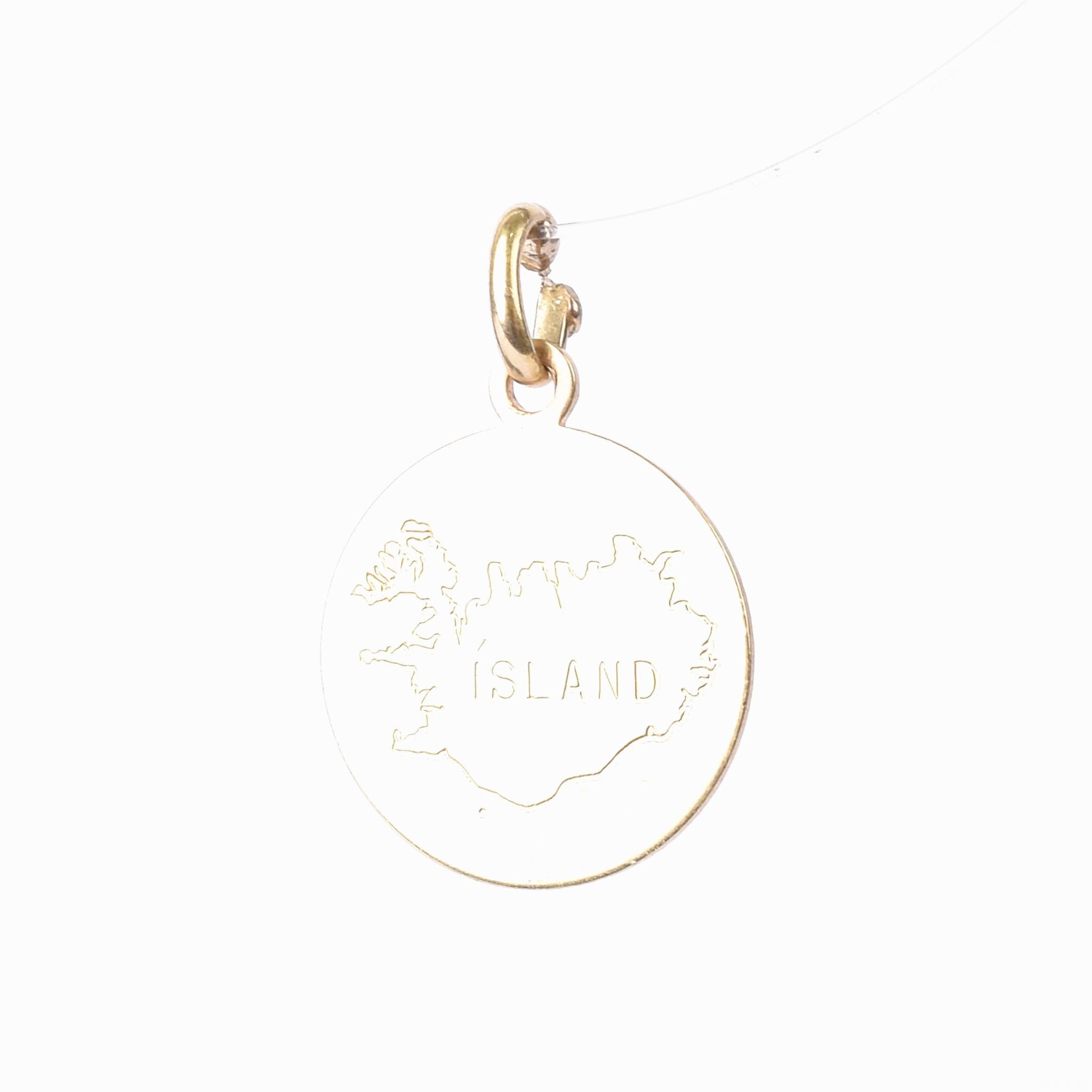 8K Gold "Island" or "Iceland" Pendant/Charm