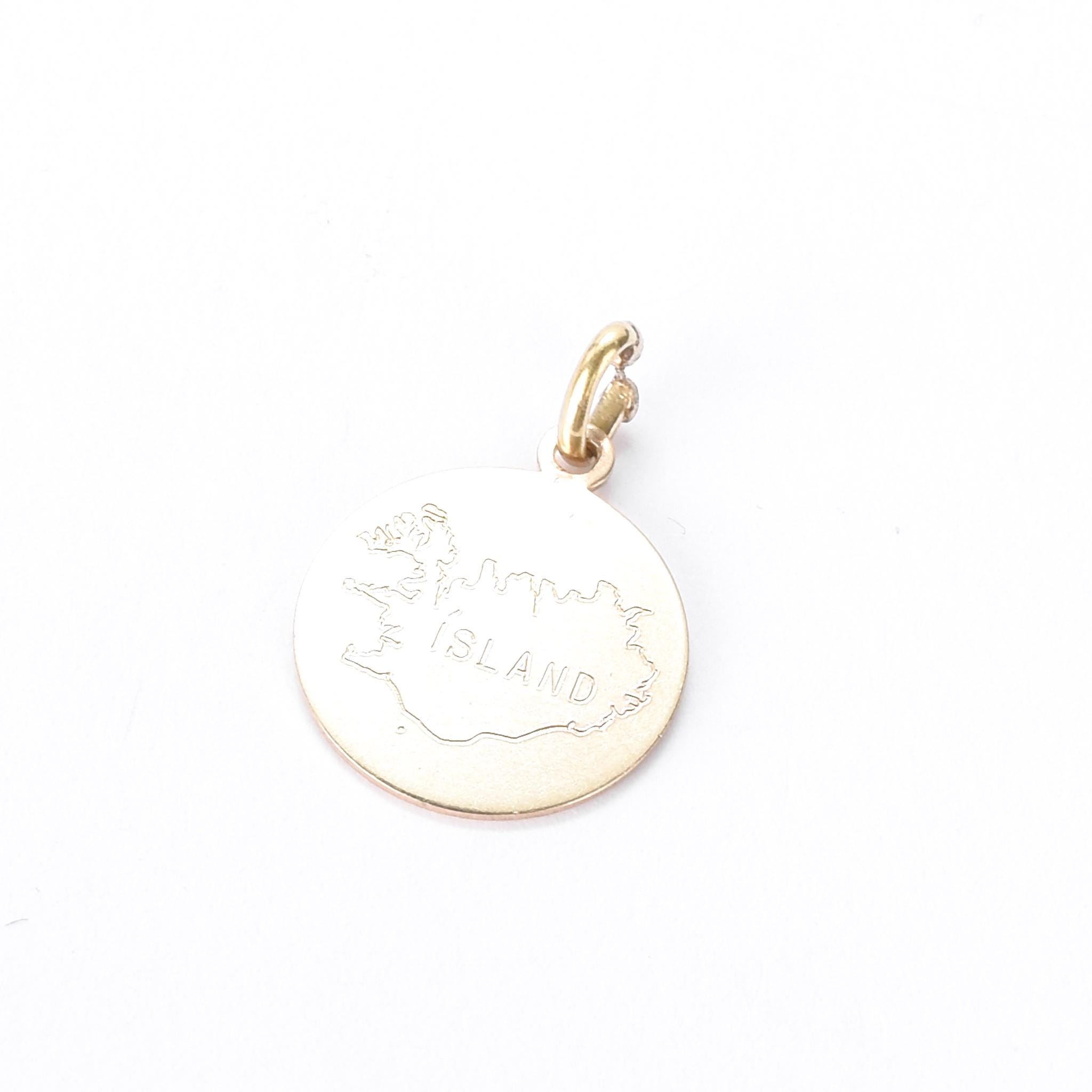 8K Gold "Island" or "Iceland" Pendant/Charm