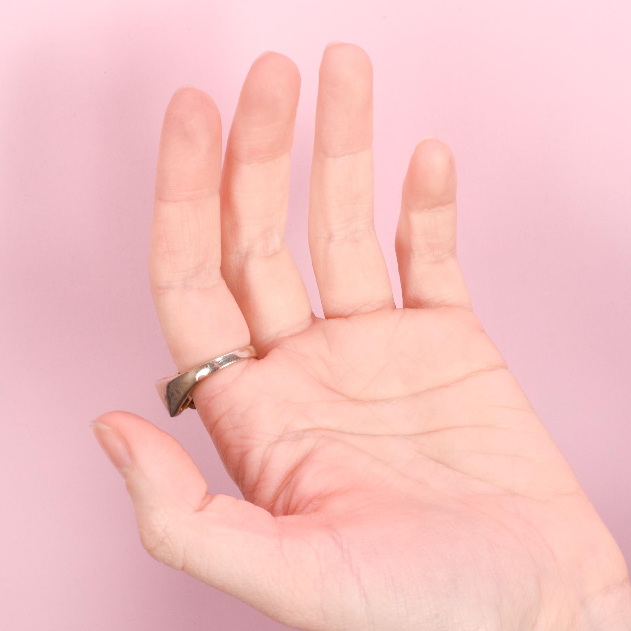 10K Gold Modernist Blue and Clear Topaz Ring