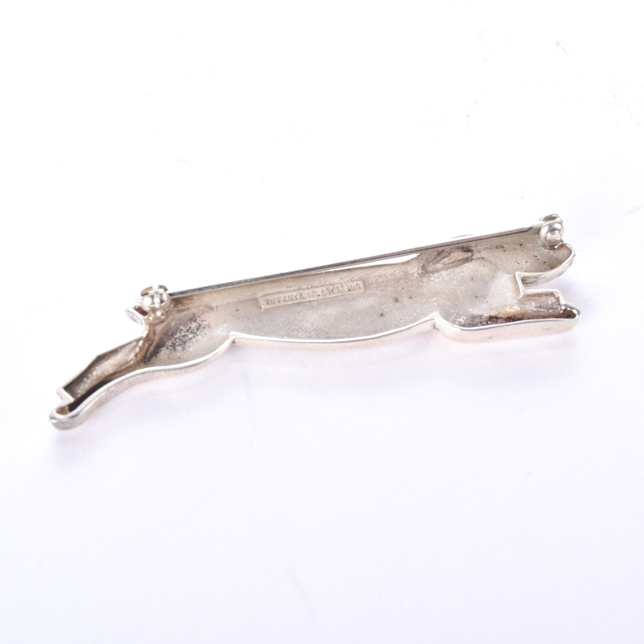 Vintage Tiffany & Co. Sterling Silver Leaping Rabbit Brooch